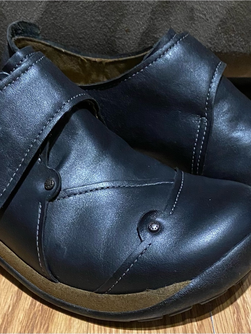 Romika Black Leather Slip-On Shoes With Velcro Ladies size 39 (8.5-9)